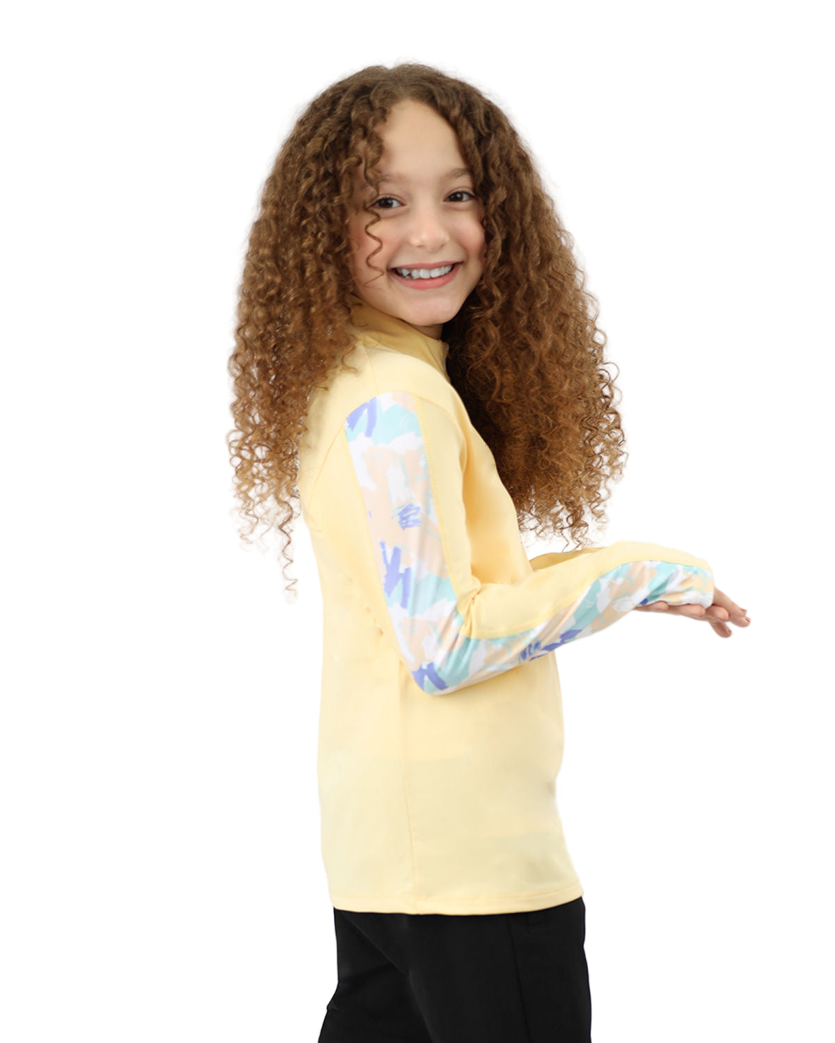 Long Sleeves Girl's Yellow Top-Atum -20458267
