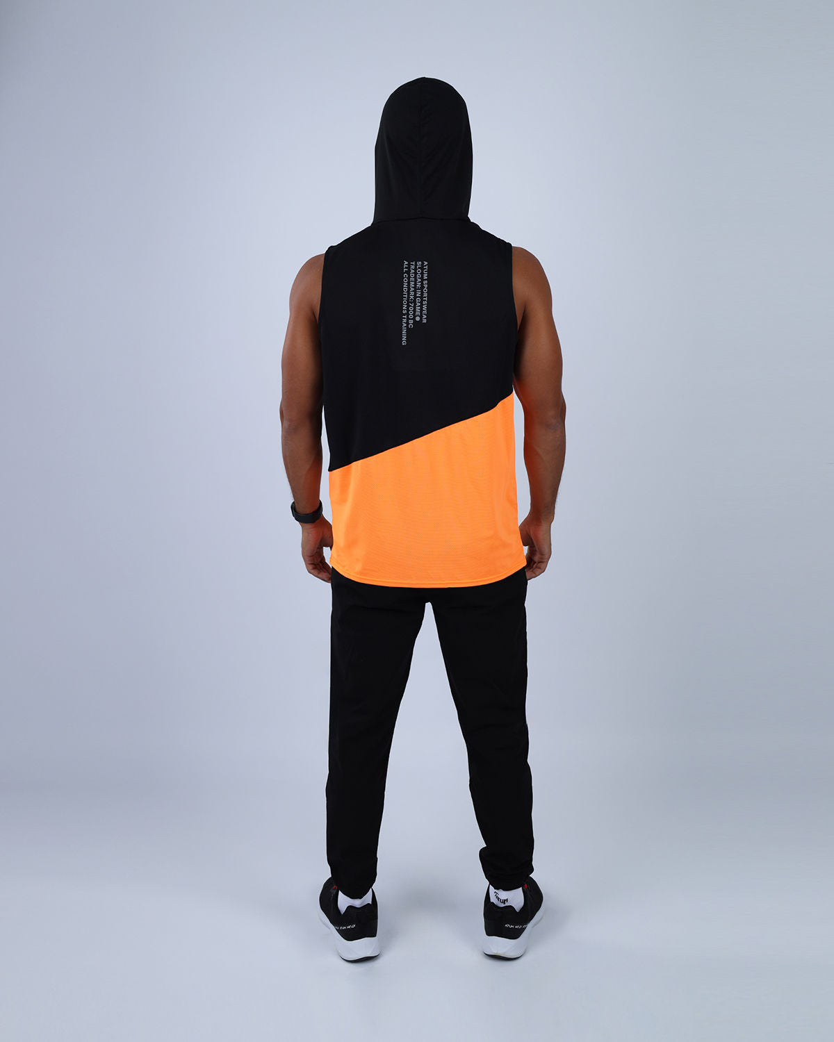 Sleeveless Breathable Orange Hoodie-Atum -44052193