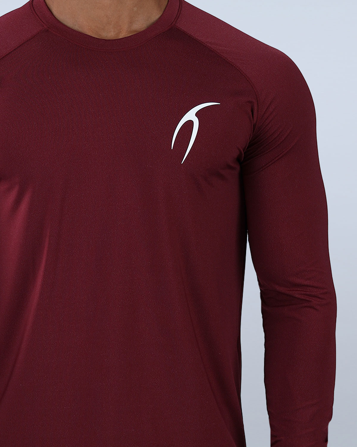Long Sleeve Running Burgundy Tee-Atum -40683208