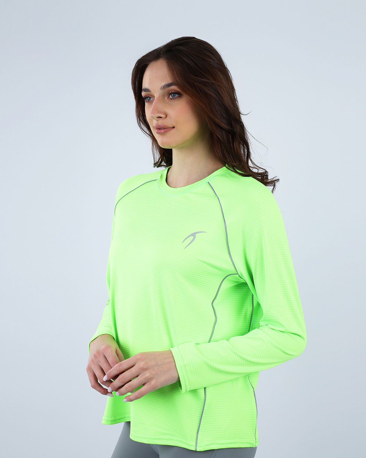 Slim Long Sleeve Lime Green Top-Atum -57095354