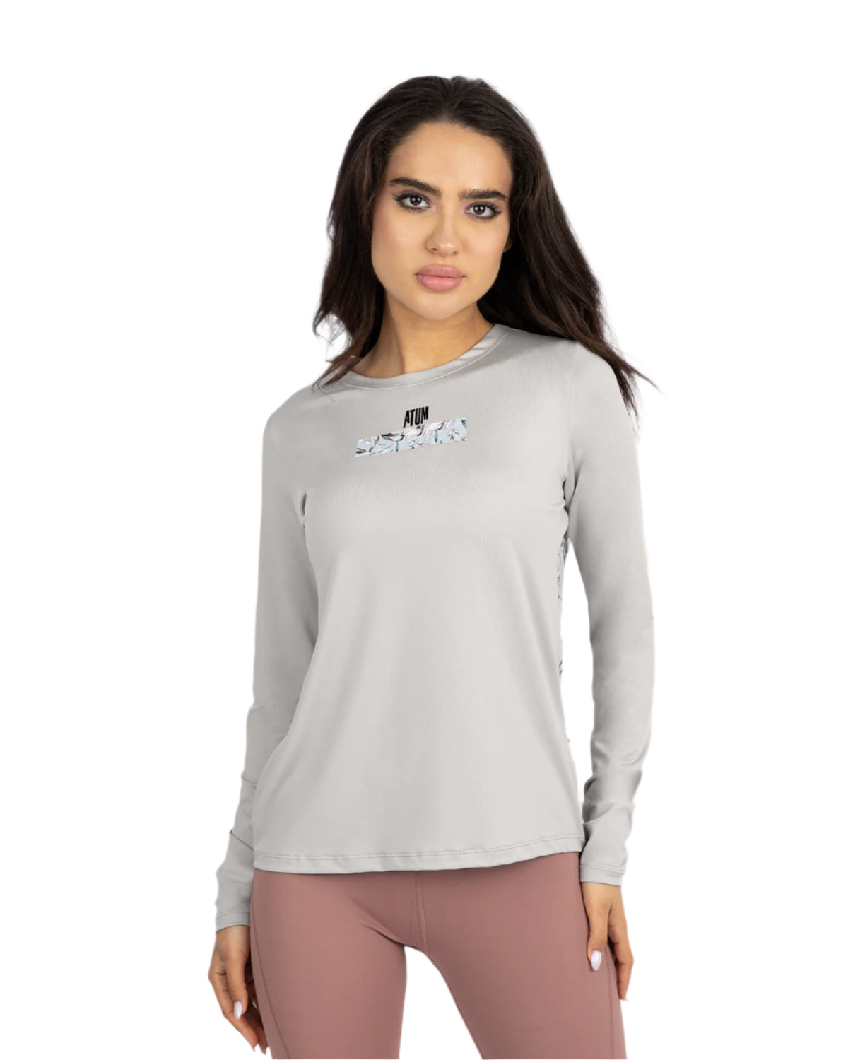 Crew Neck Women's Gray T-Shirt-Atum -11190842