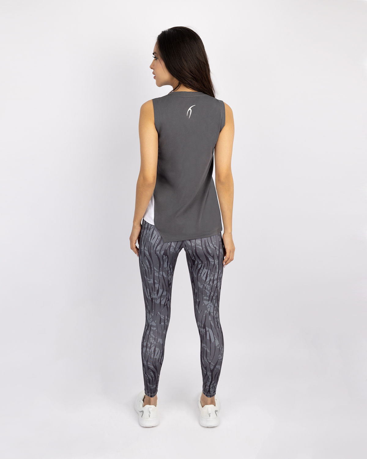 Cross Fit Printed Gray Leggings-Atum -16717981