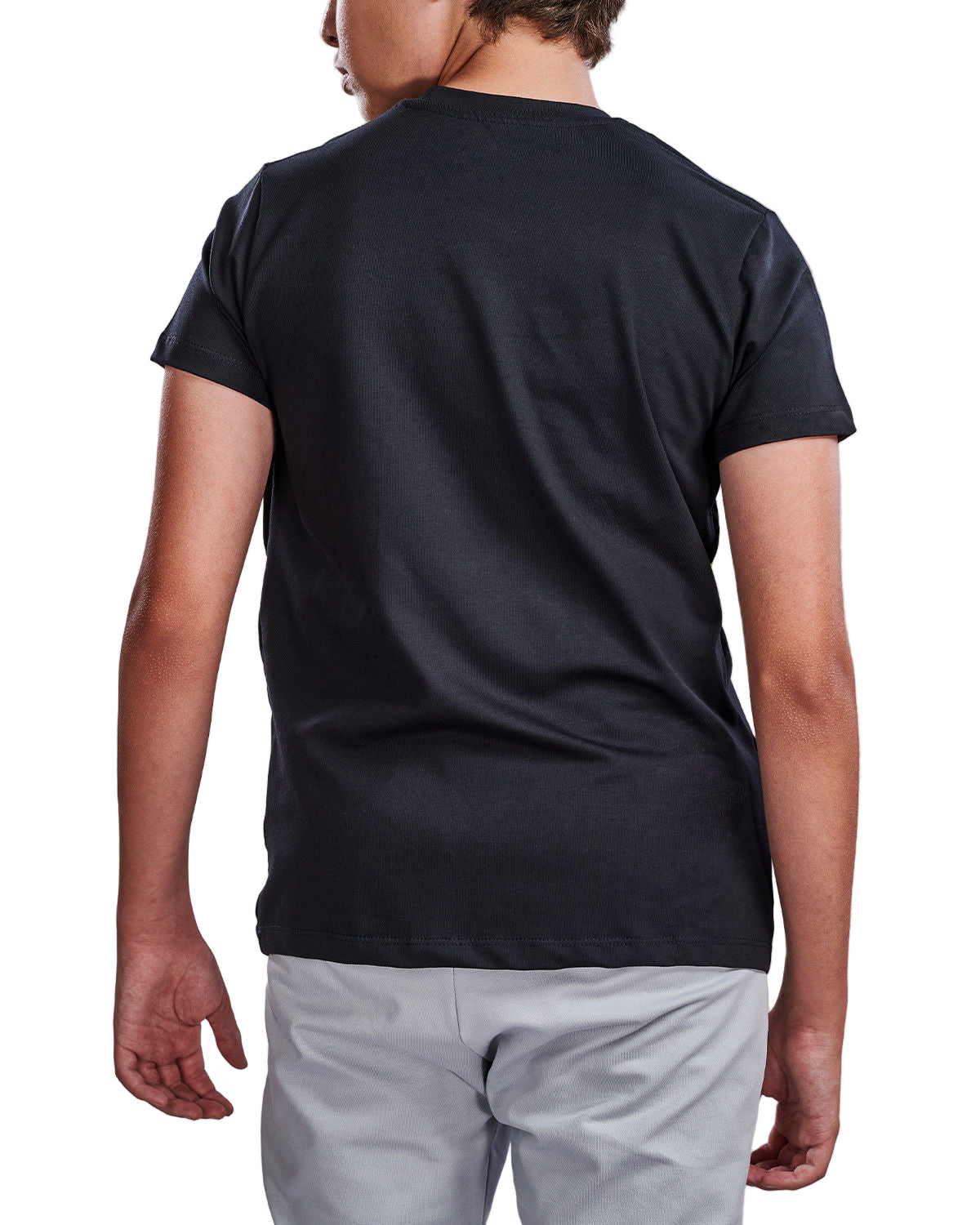 Boy's Basic Printed Black T-shirt-Atum -79756562