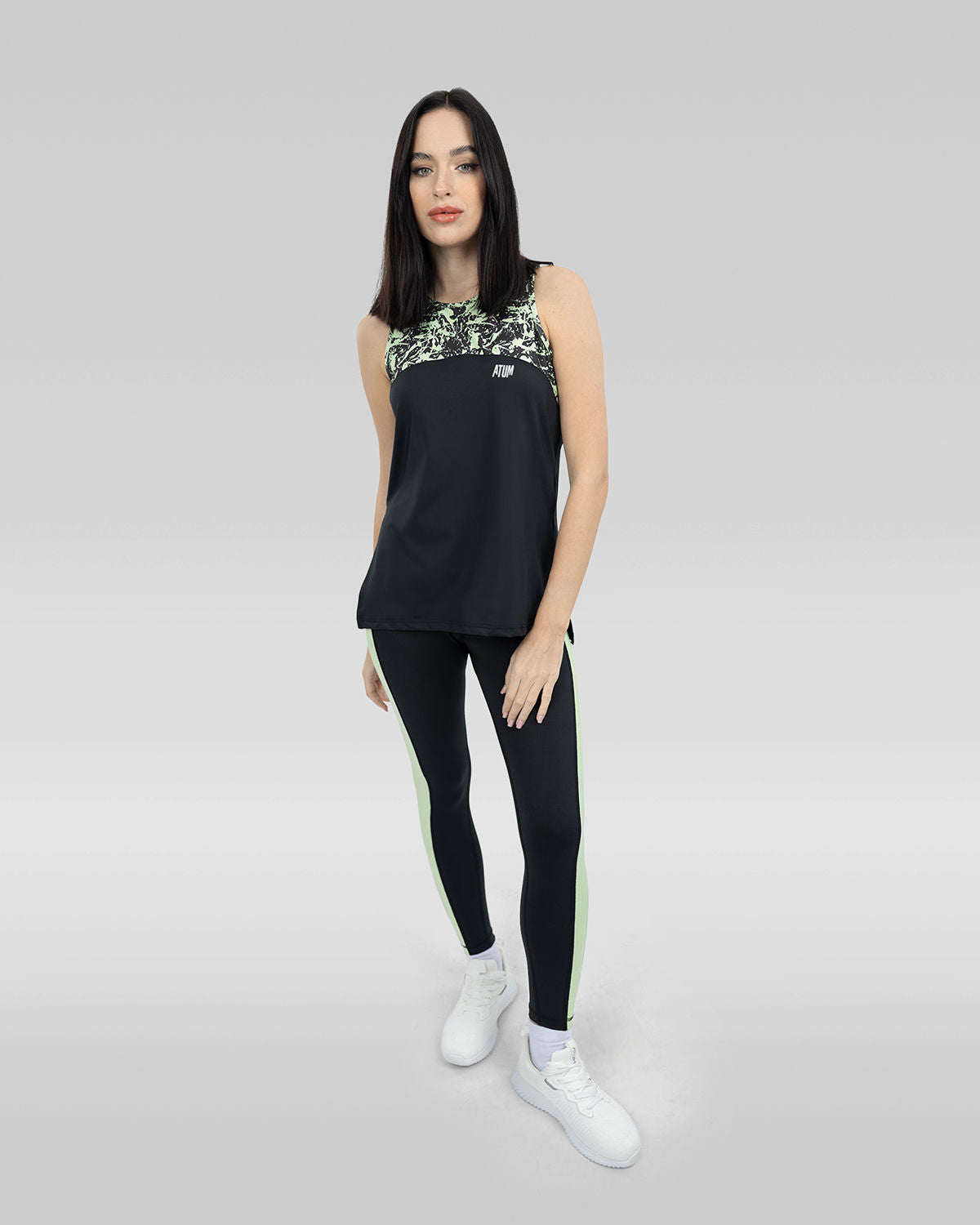 Printed Black Tank Top