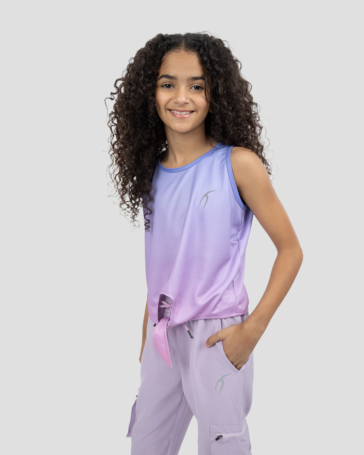 Girls Plain Purple Tank Top-Atum -86806970