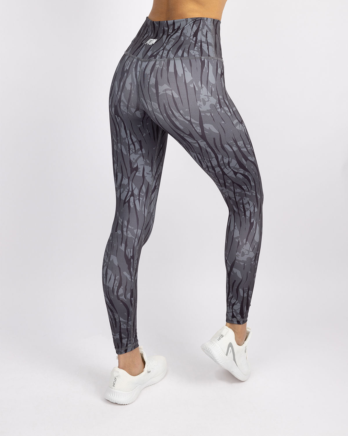 Cross Fit Printed Gray Leggings-Atum -19939836