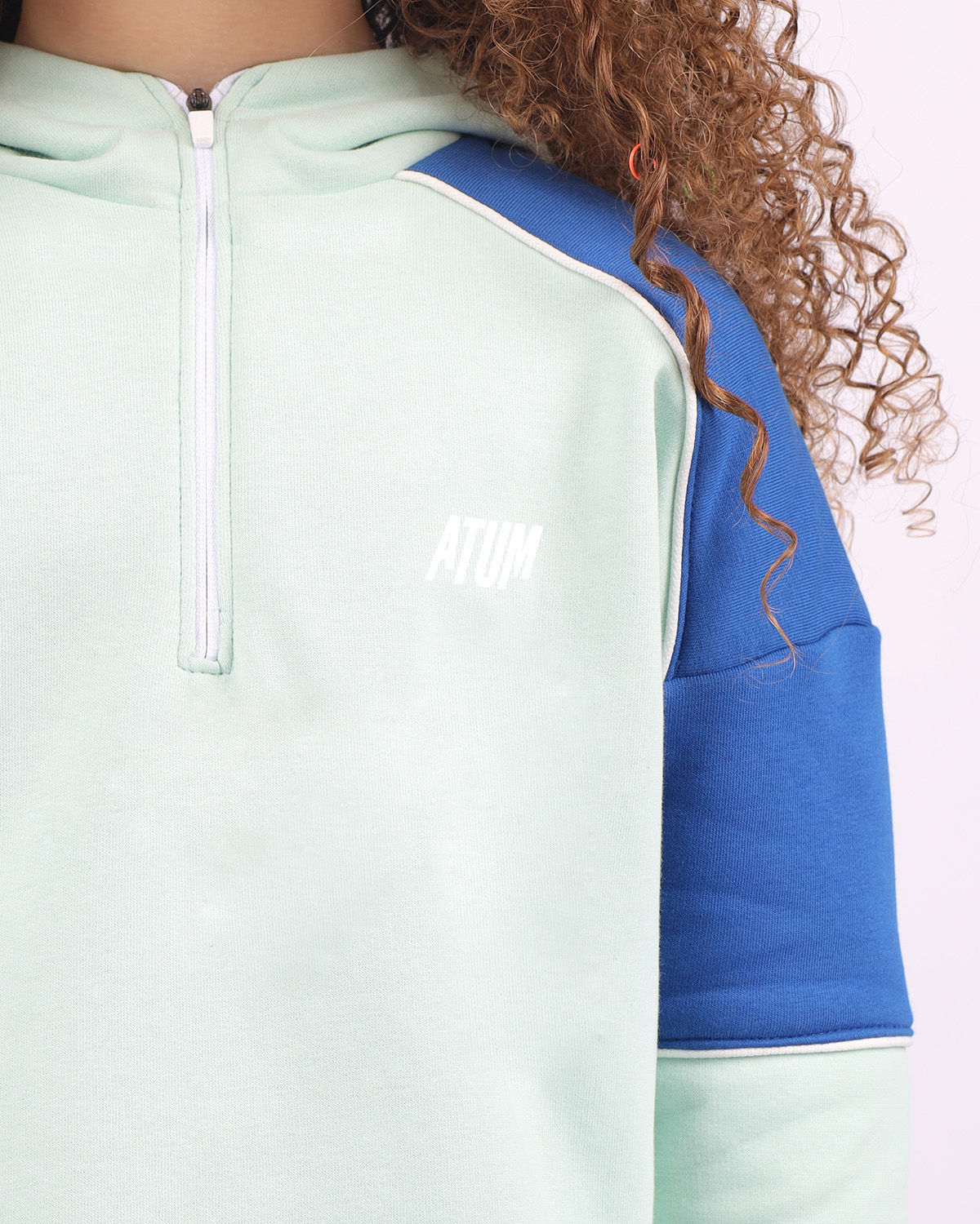 Girl's Quarter Mint Zip Hoodie-Atum -97466028