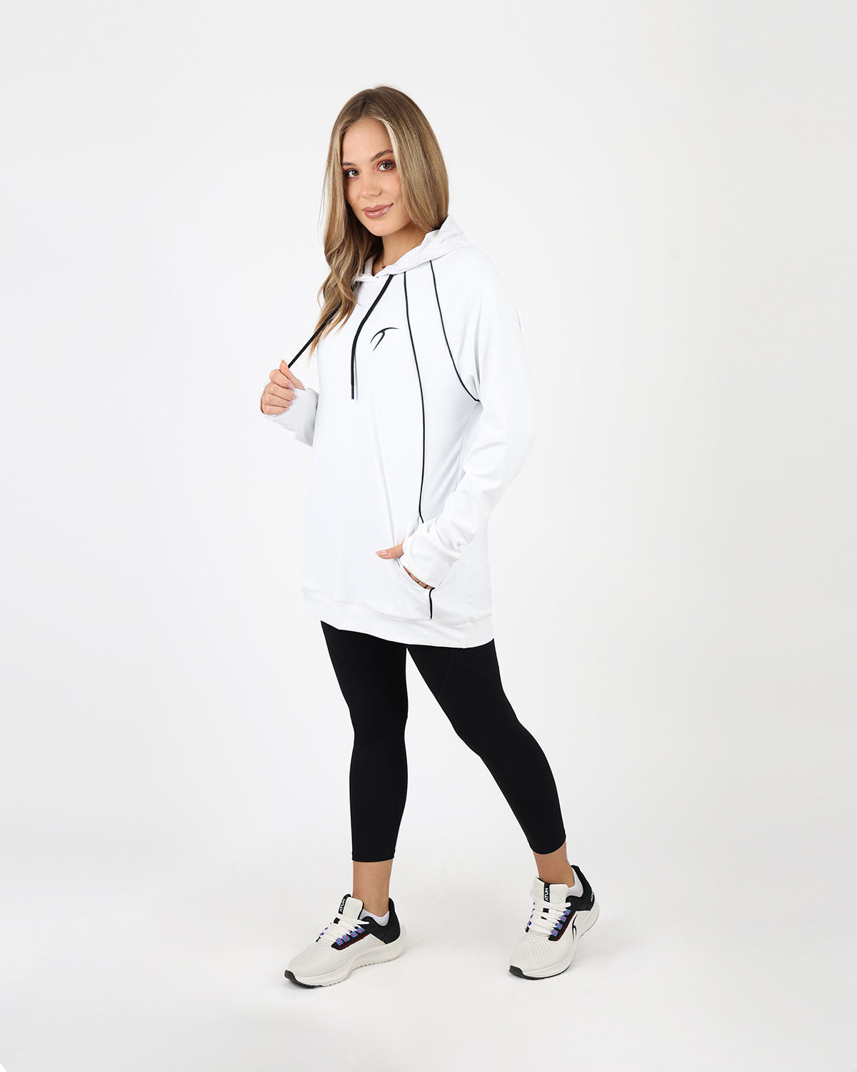 Long-Sleeve Training White Hoodie-Atum -43882300