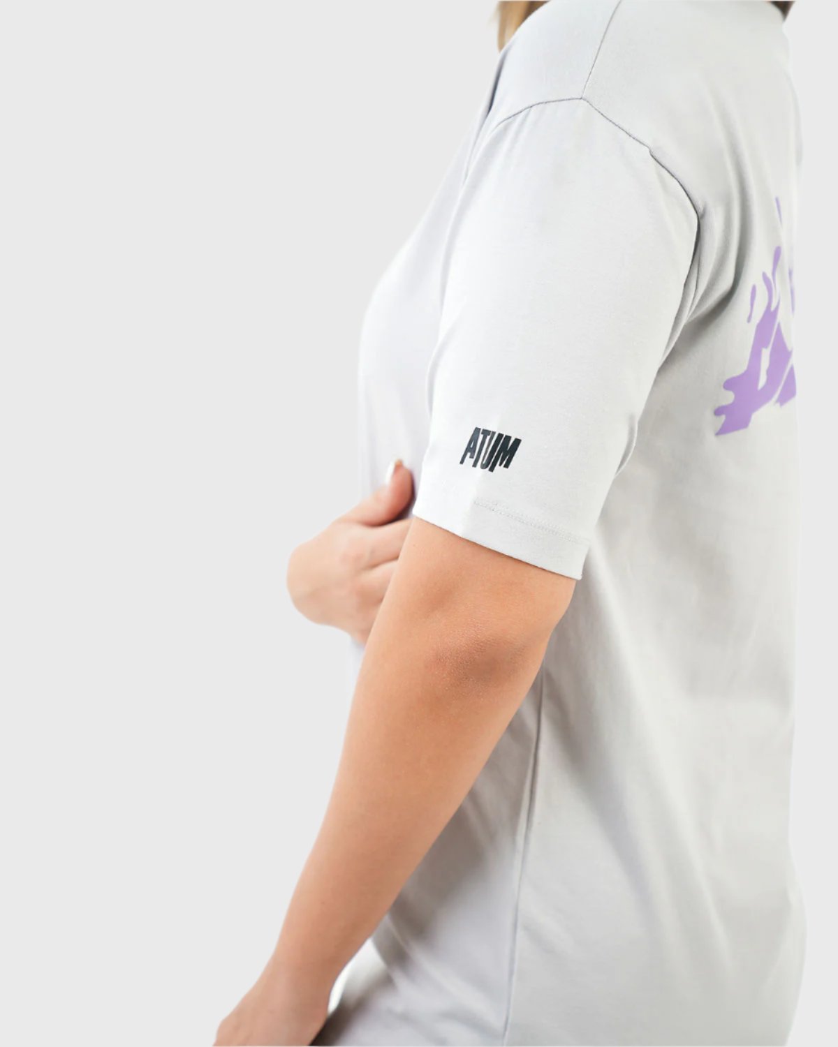 Oversized Splash Gray T-Shirt-Atum -16802133