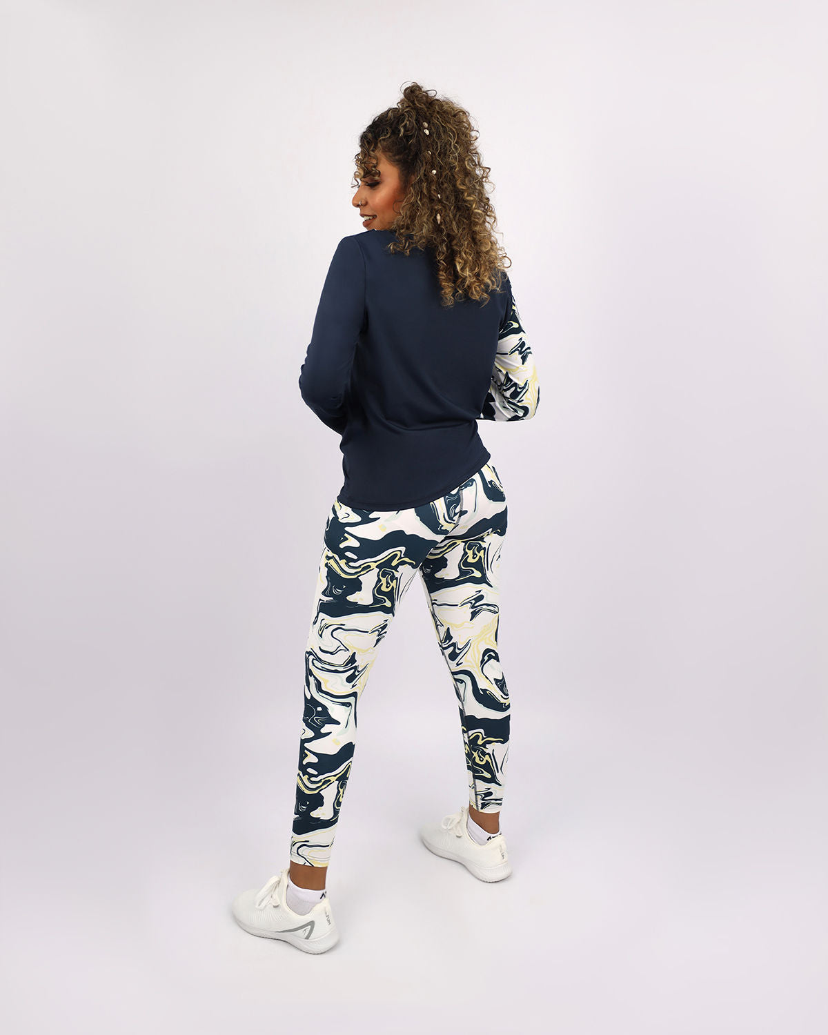 Long Sleeve Women's Navy T-Shirt-Atum -74954216