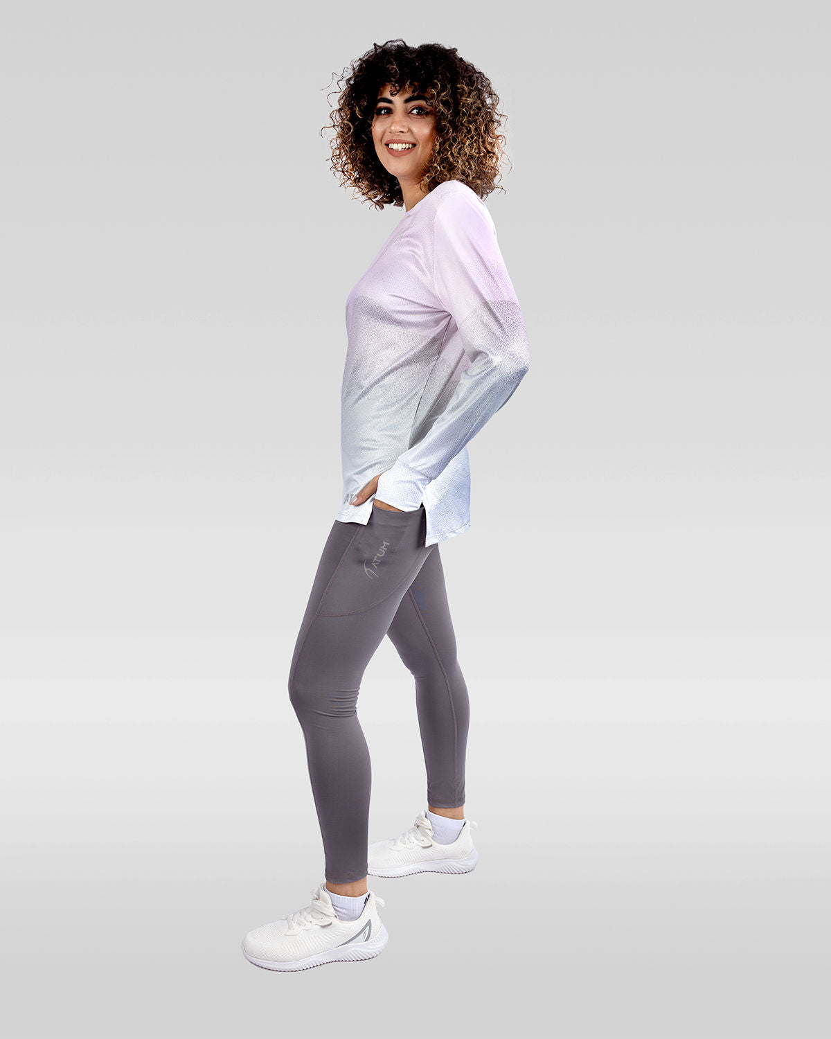 Women's Gradient Pink Top-Atum -97813496