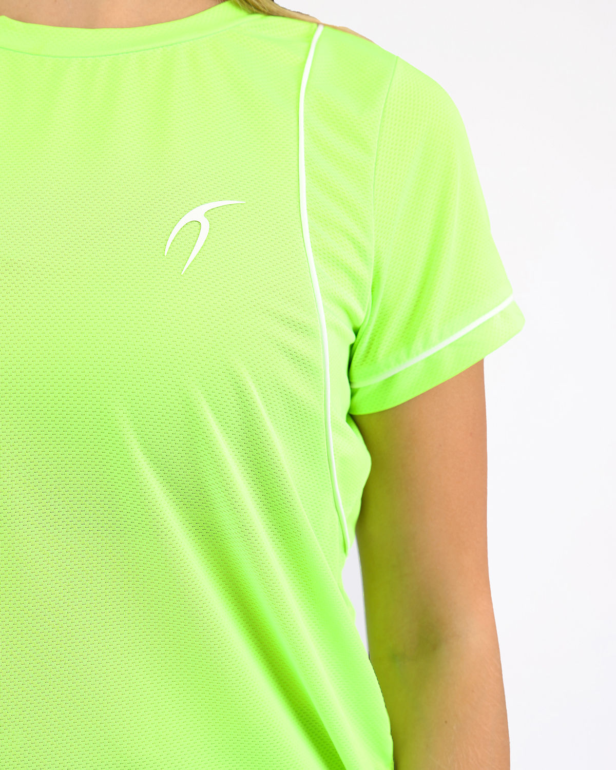 Short-Sleeve Breathable Lime Green Mesh Top-Atum -52406768