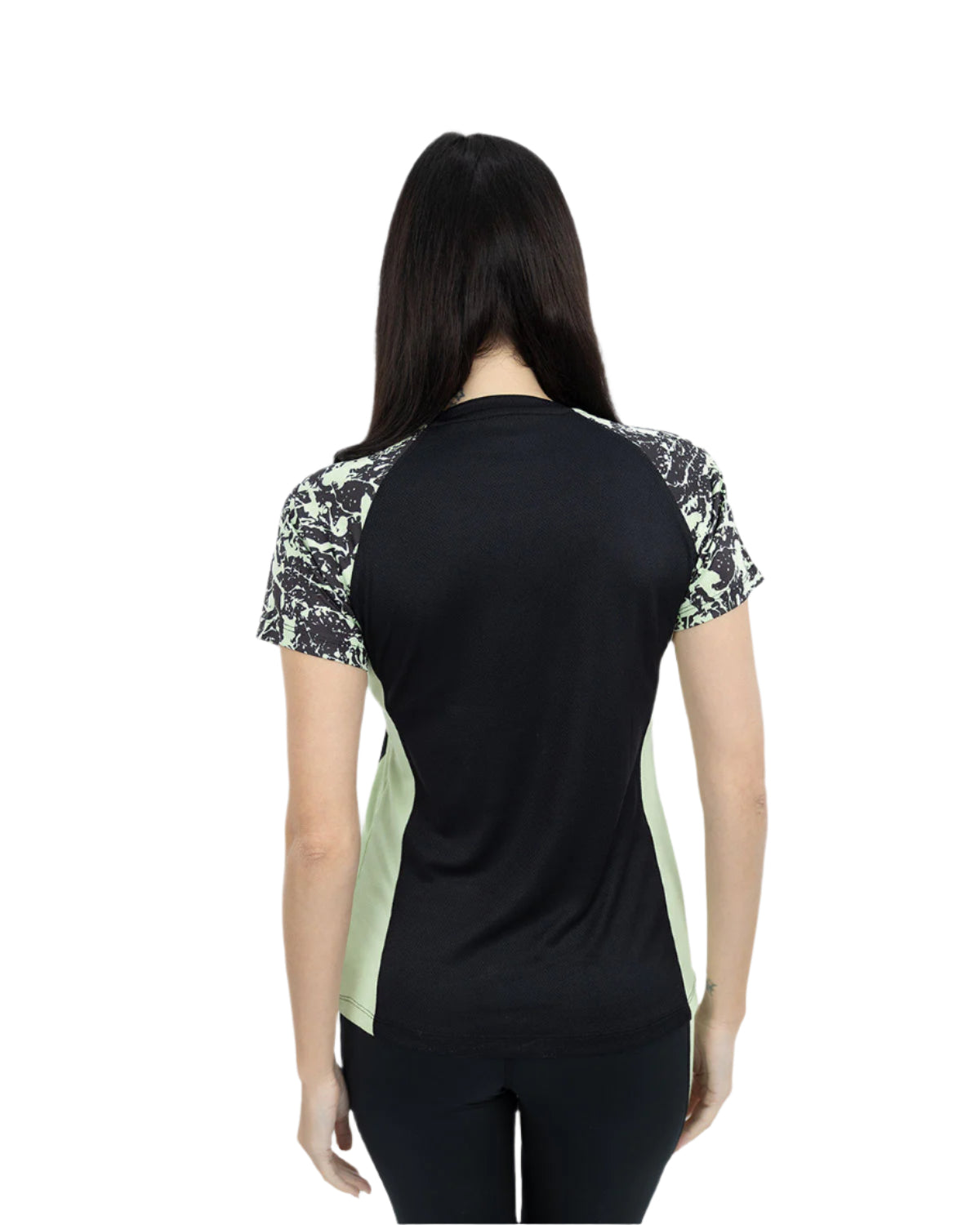Women's Short Sleeves Black T-Shirt-Atum -4448048