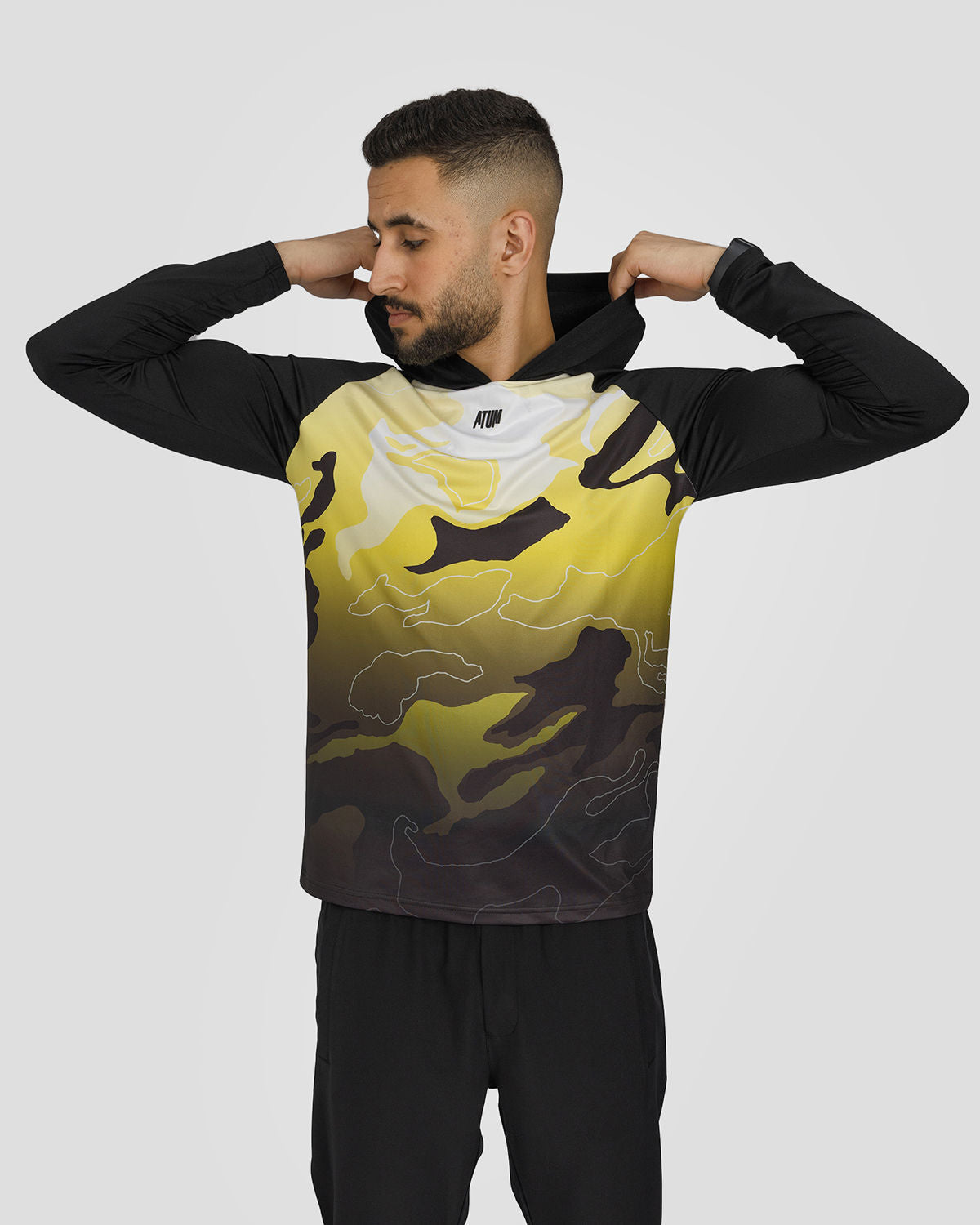 Training Long Sleeves Men's Yellow T-Shirt-Atum -68465018