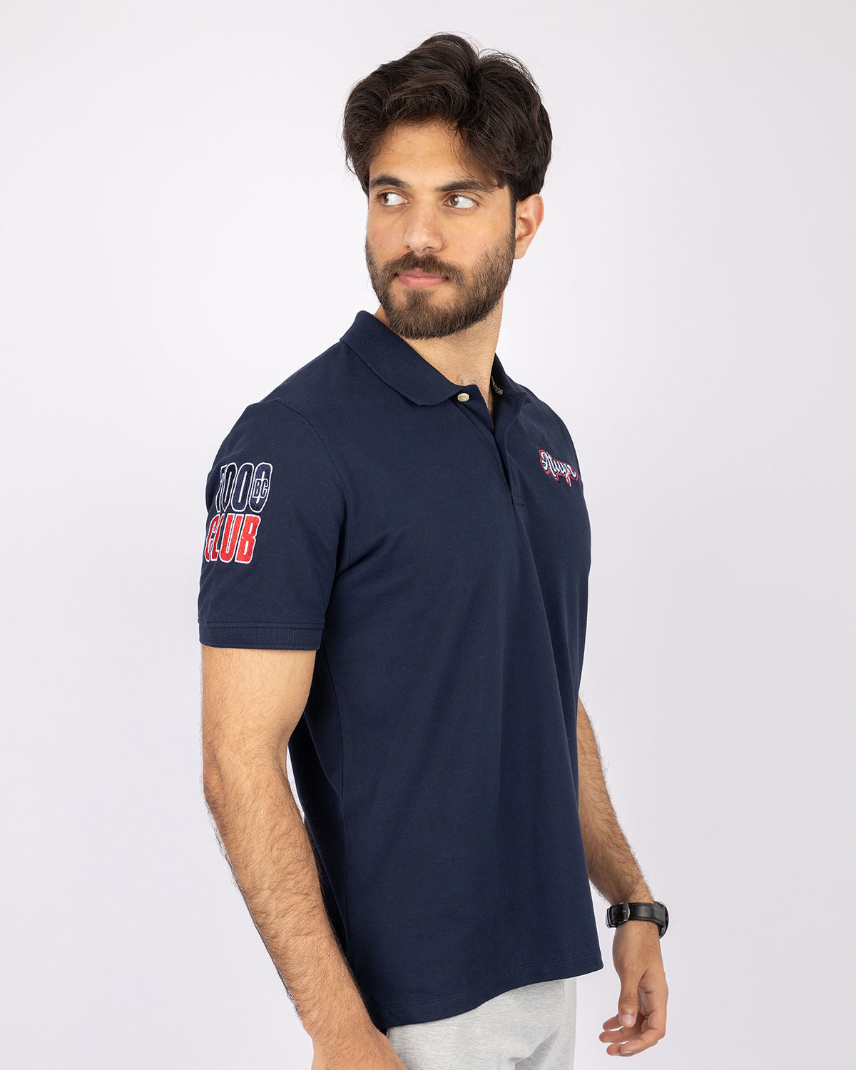 Men's Navy Polo Shirt-Atum -87293972