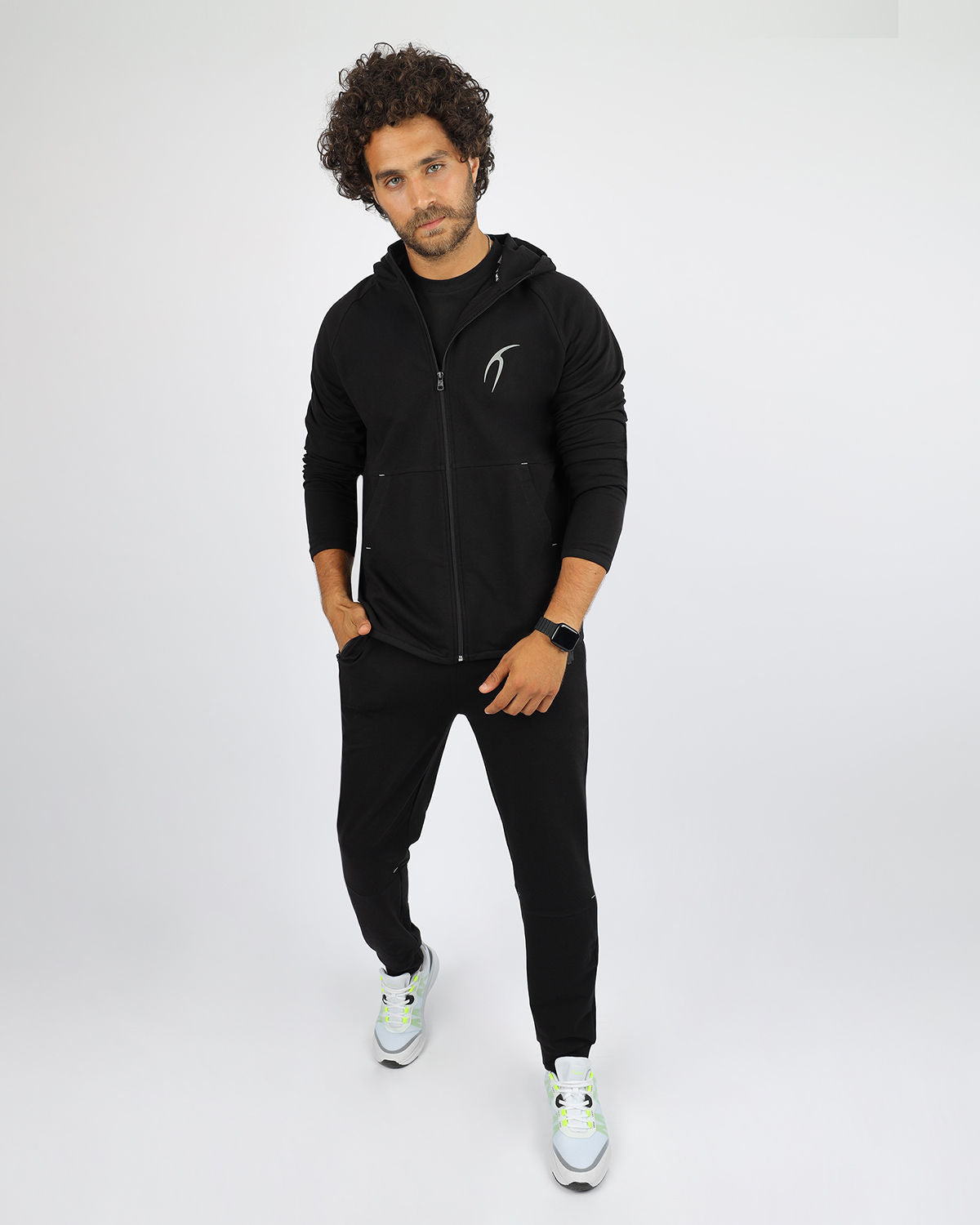 Back Logo Black Jogger Pants-Atum -71107545