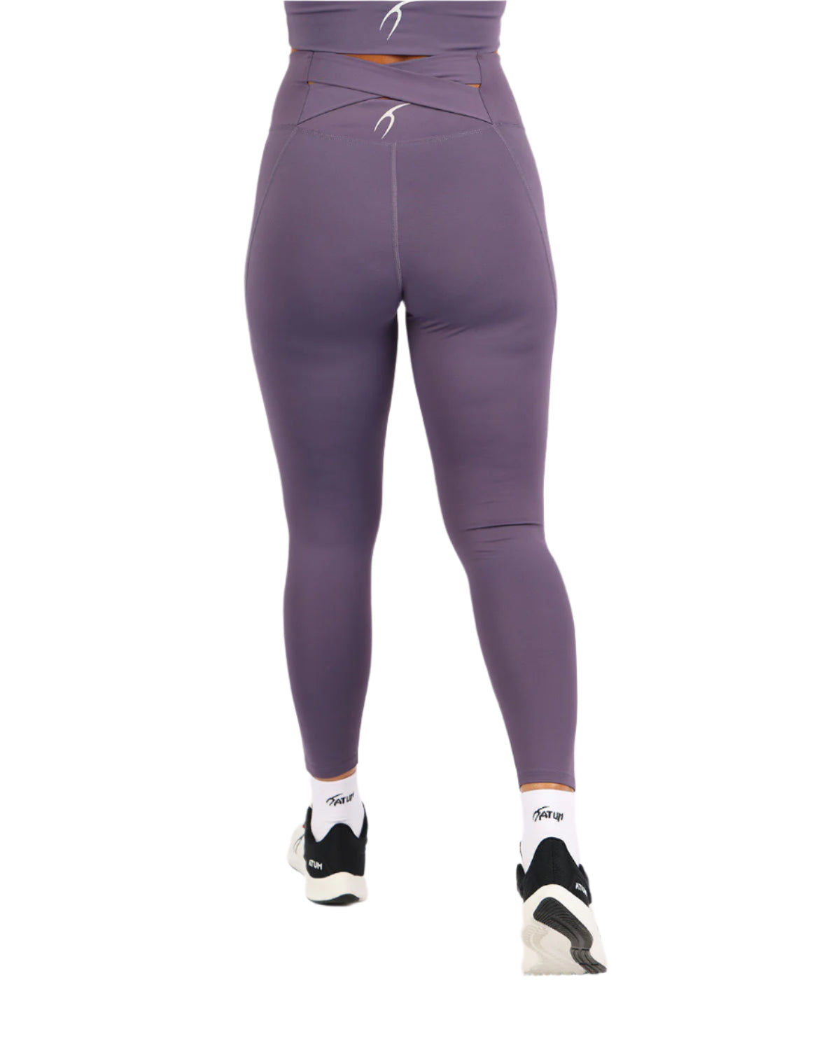 Curve Accent High-Rise Violet Leggings-Atum -38521460