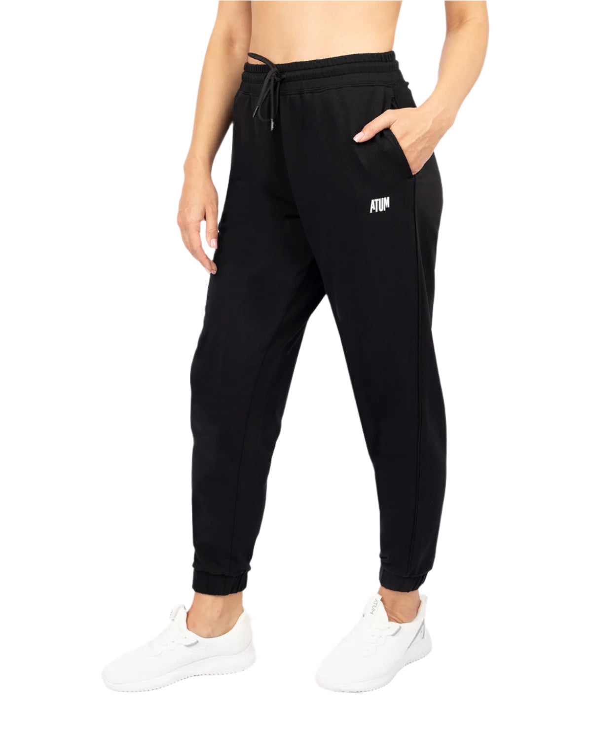 Women's Sport Black Sweatpants-Atum -38618741