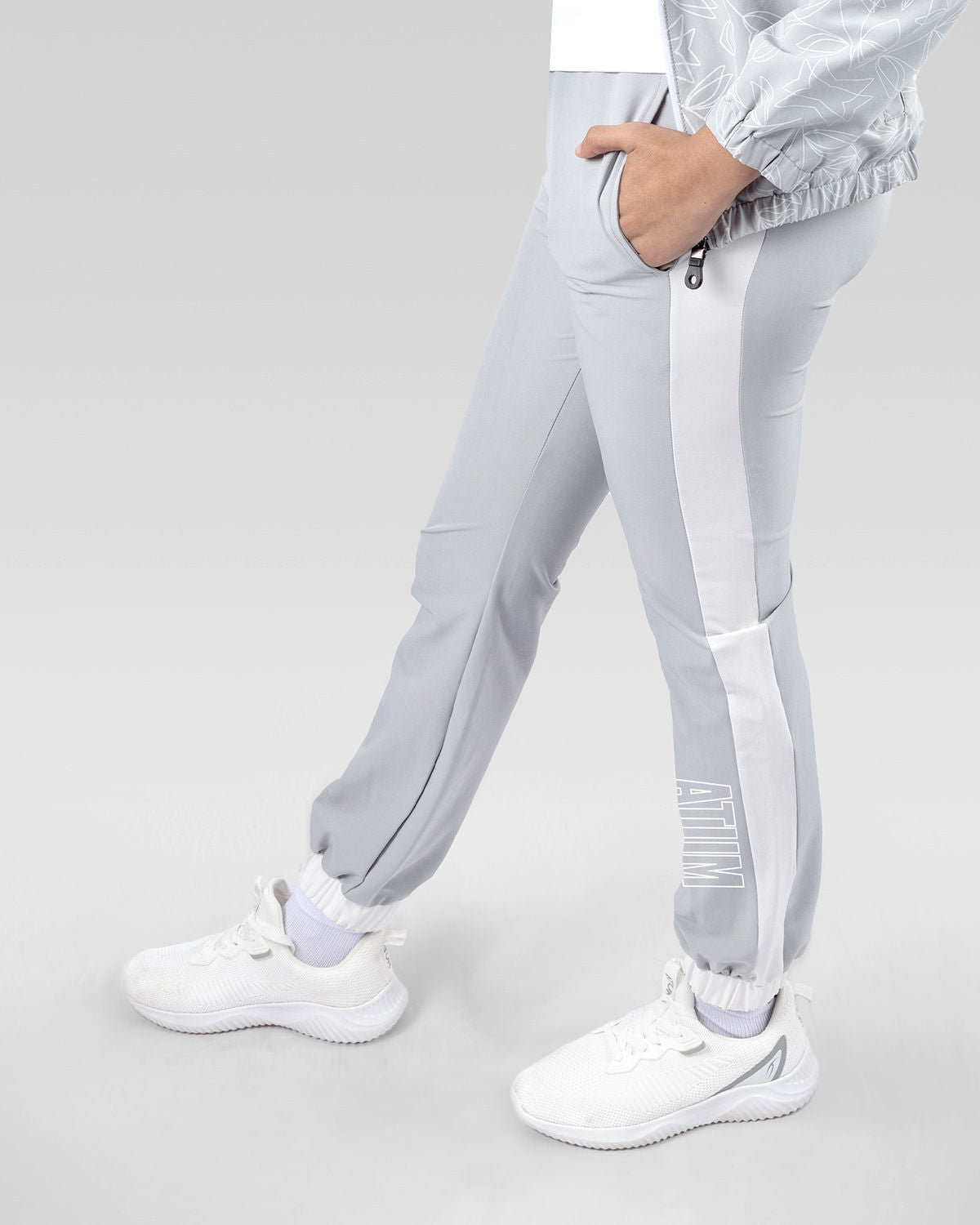 Printed Girl's Gray Pants-Atum -53720887