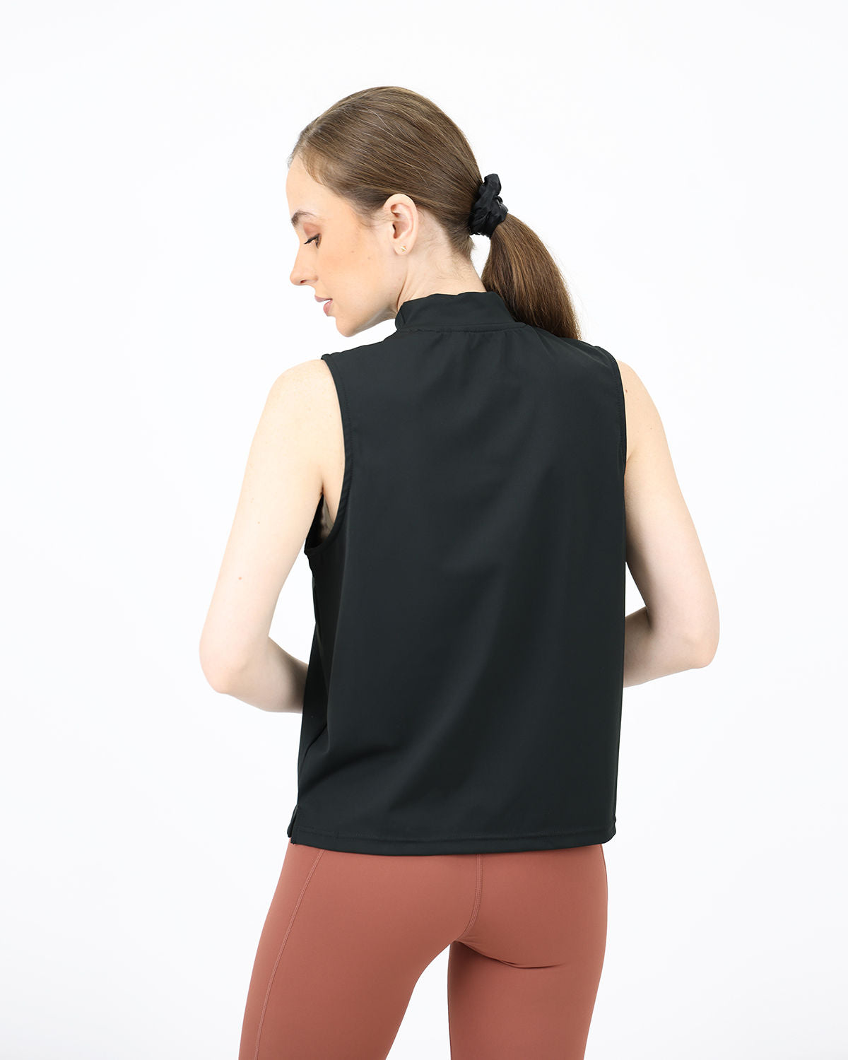 Sleeveless Training Black Tank Top-Atum -54979326