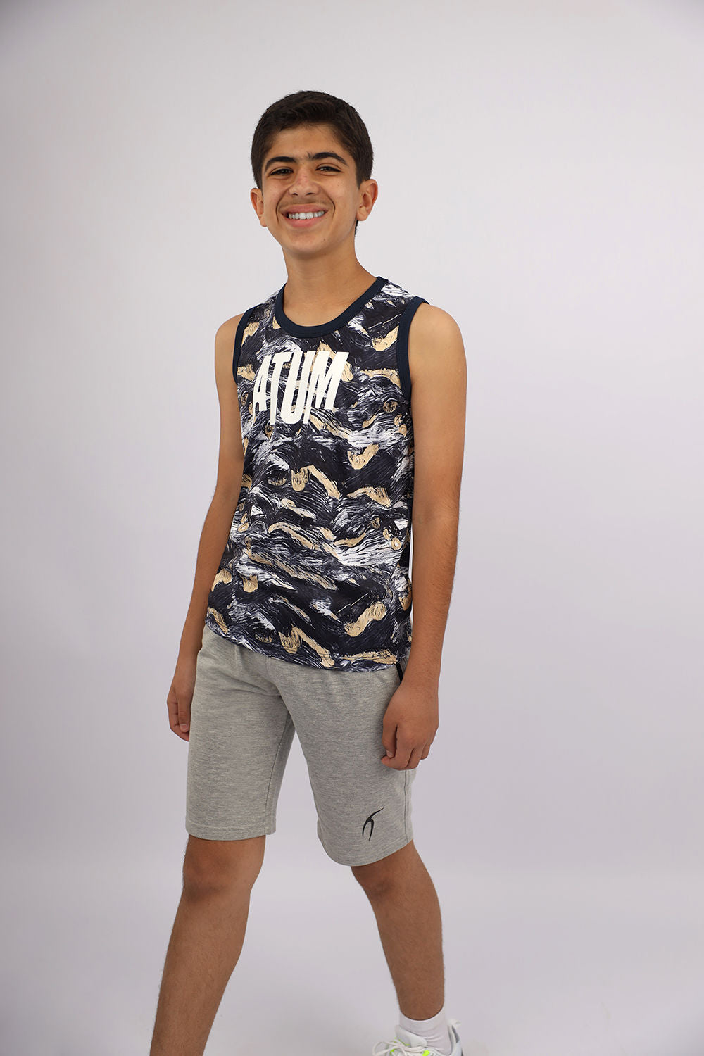 Boy's Printed Navy Tank Top
