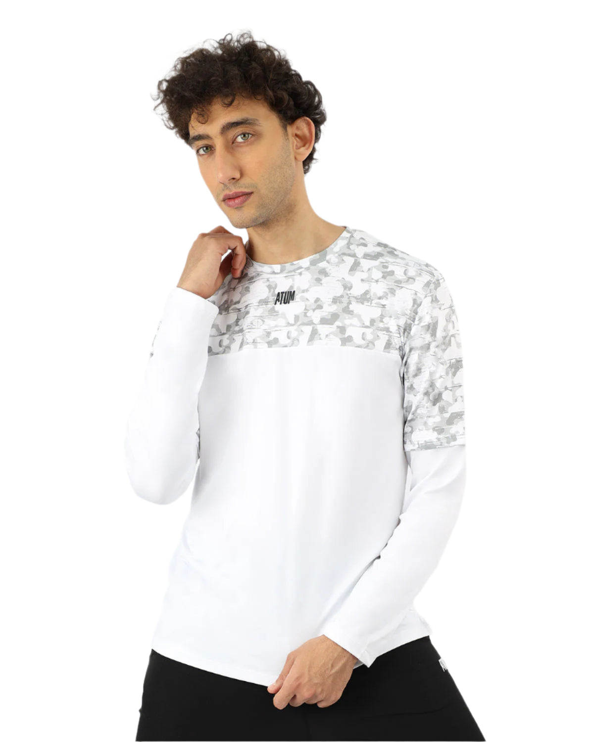 Men's Fitness White Top-Atum -38877874