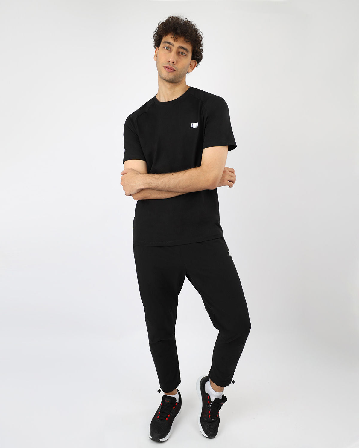 Men's Cotton Black Teee-Atum -30968896
