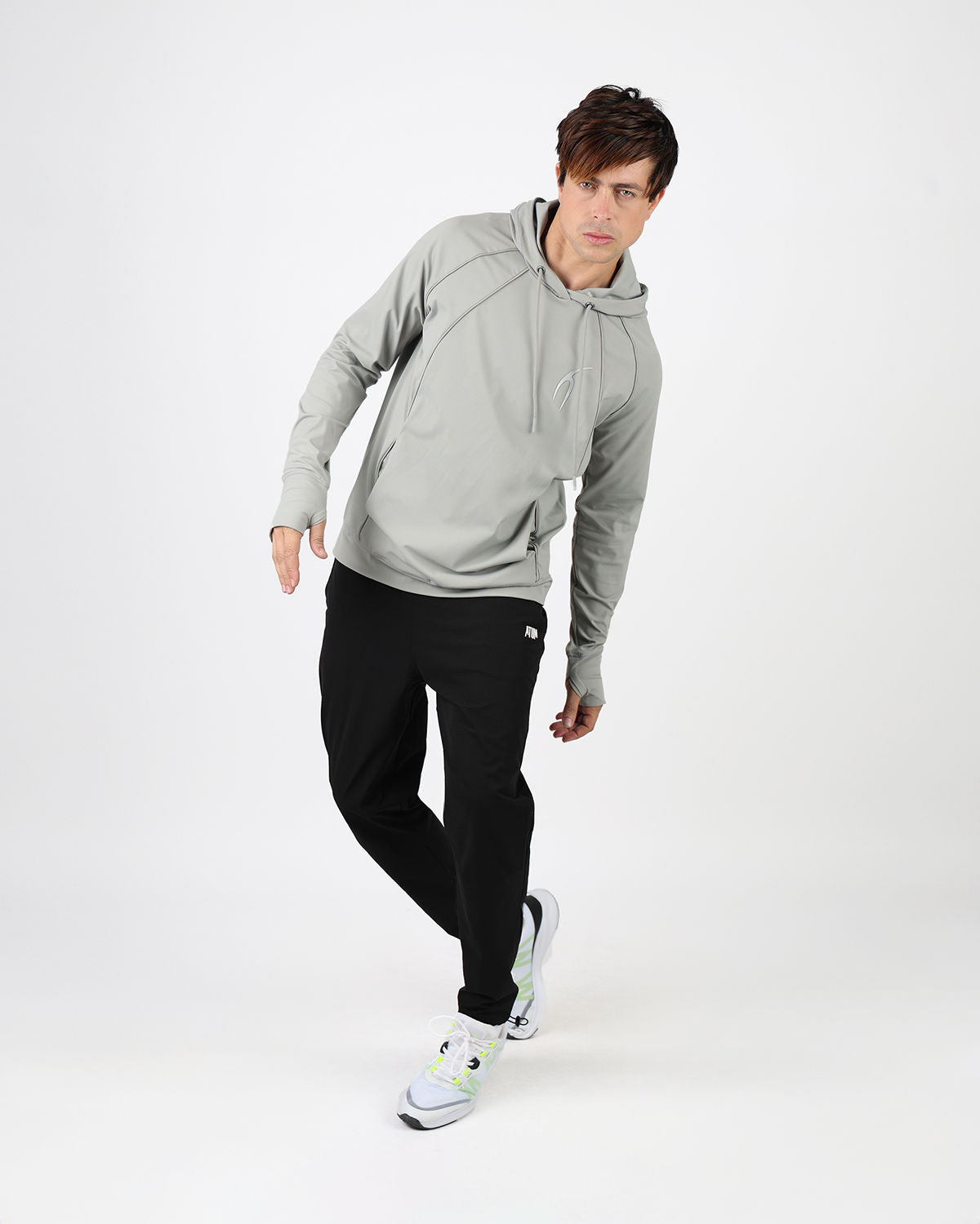 Long-Sleeve Training Gray Hoodie-Atum -81057906
