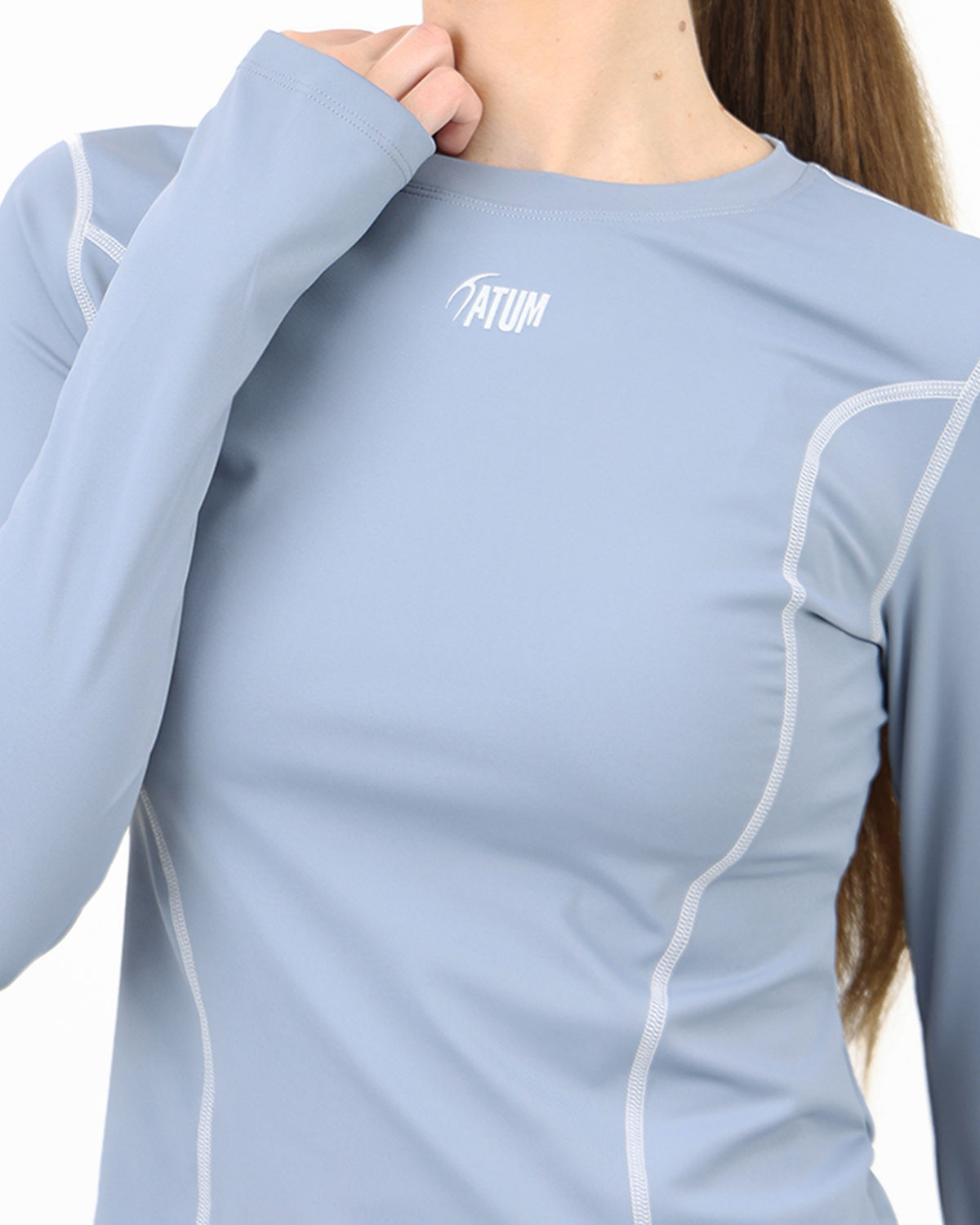 Streamline Long Slevess Women's Blue Top-Atum -6465238