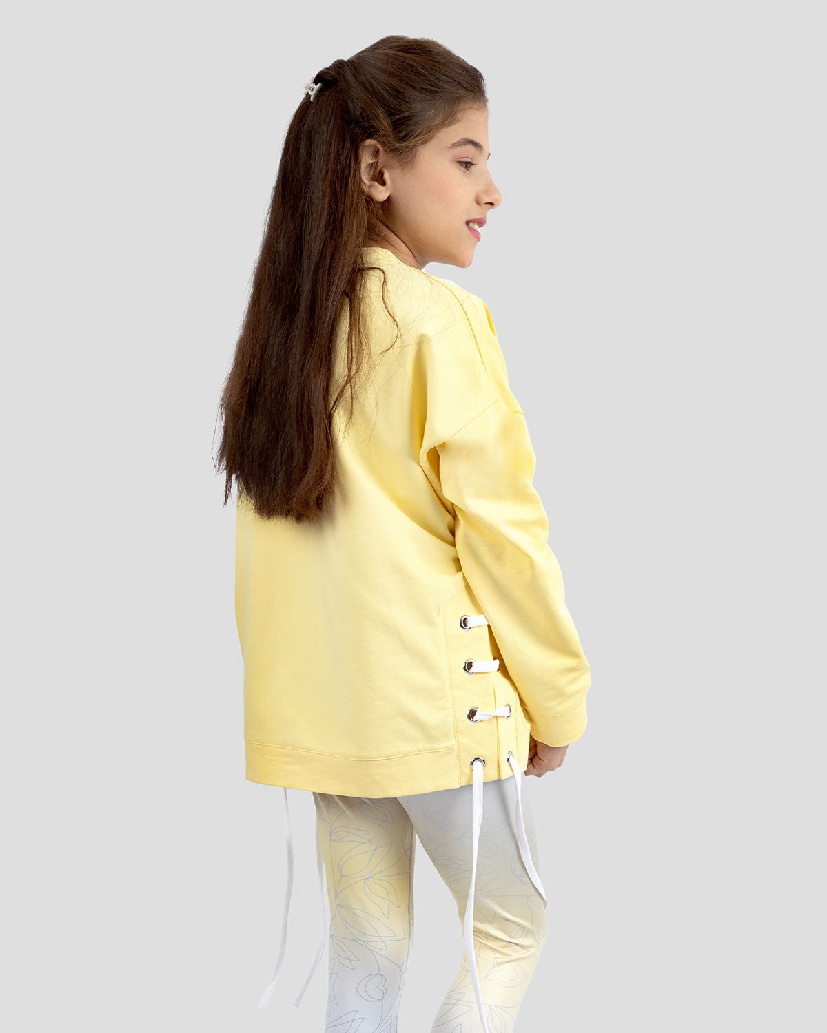 Girls Cropped Yellow Sweatshirt-Atum -43207713