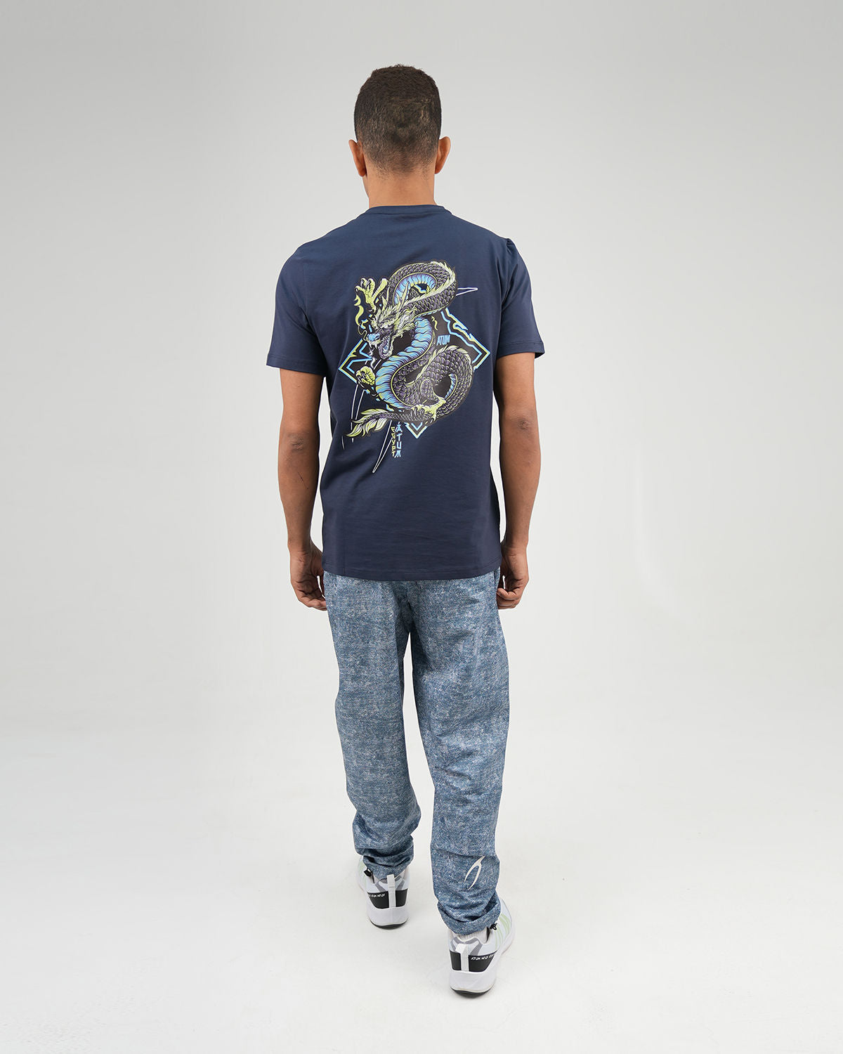 Dragon Strike Graphic Navy T-Shirt-Atum -61386863