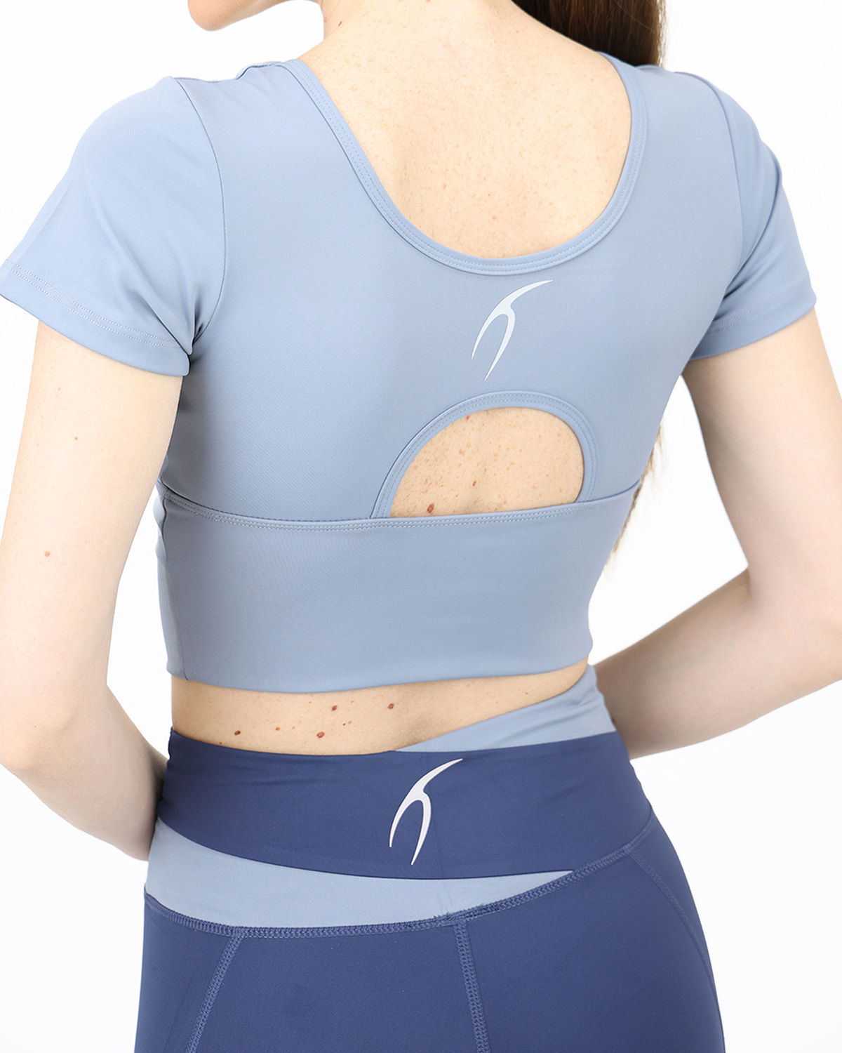 Asymmetric Crossover Blue Top-Atum -34355201