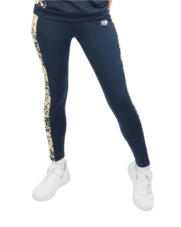 Printed Panel Navy Leggings-Atum -83202571