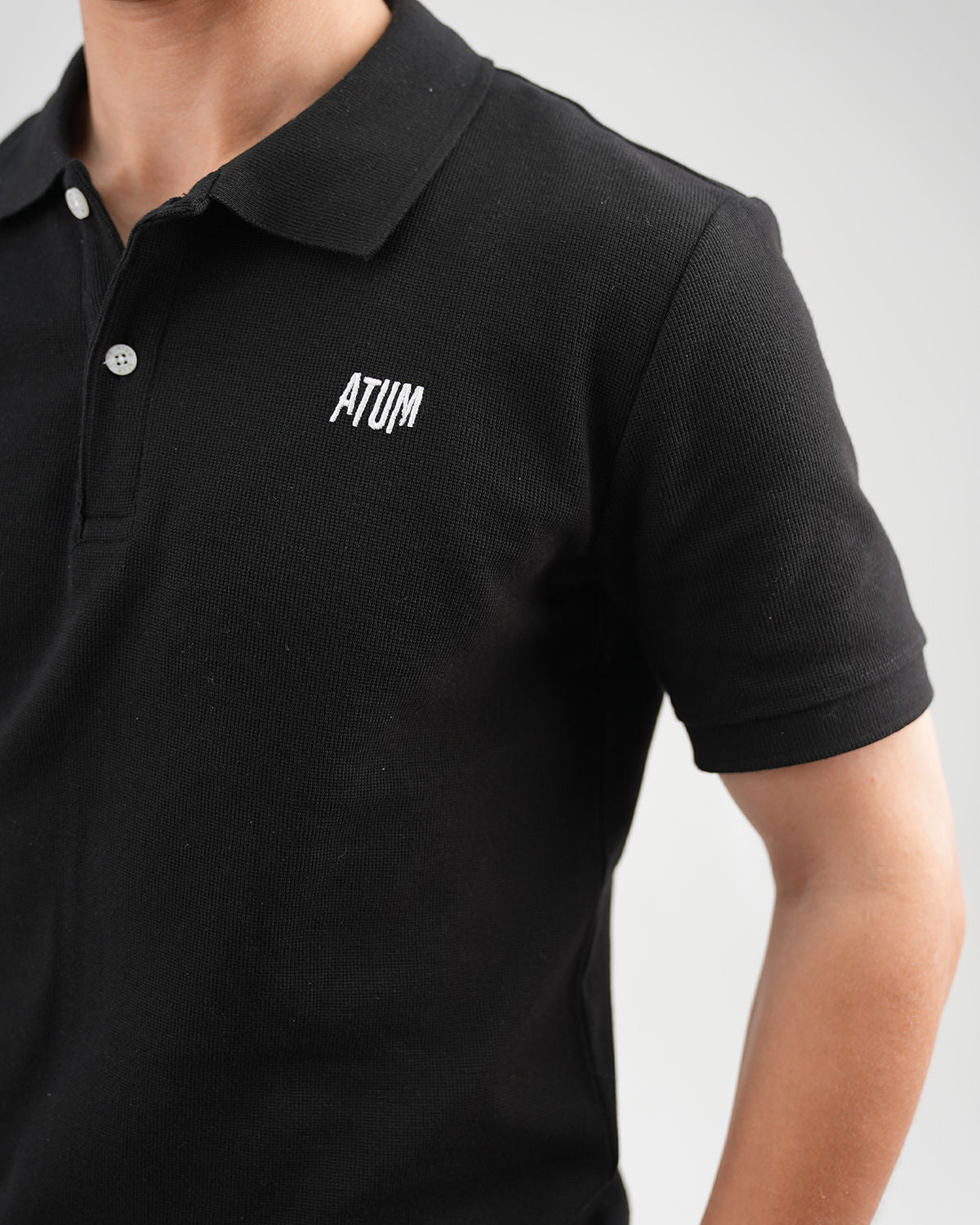 Regular Fit Black Polo Shirt-Atum -86824989