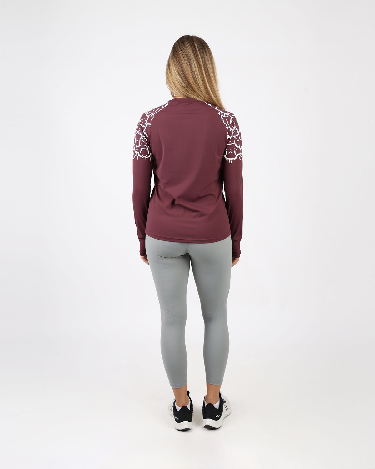 Graphic Long-Sleeve Burgundy T-Shirt-Atum -72731964