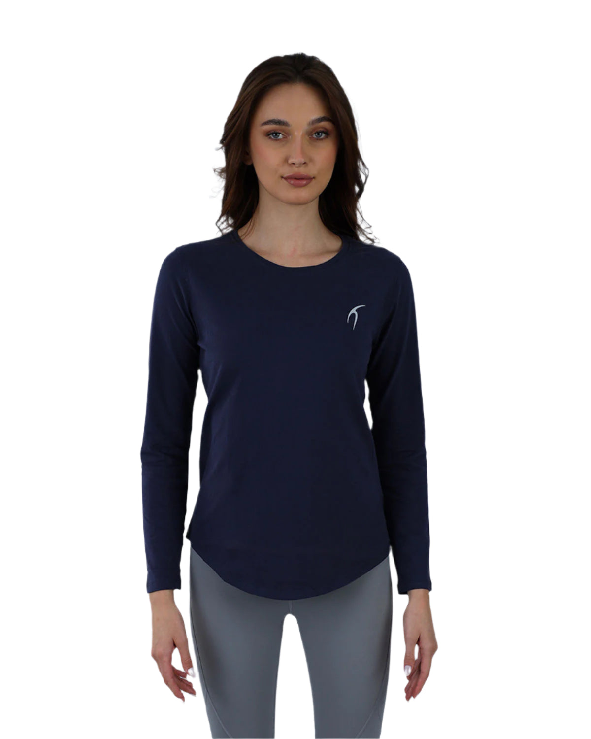 Basic Long Sleeve Navy T-Shirt-Atum -63944467