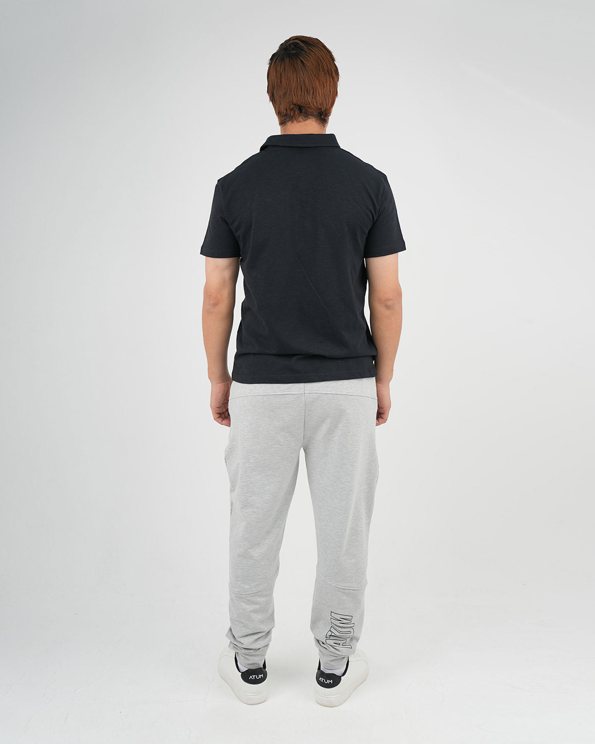 Comfort Slub Black Polo Shirt-Atum -24962650