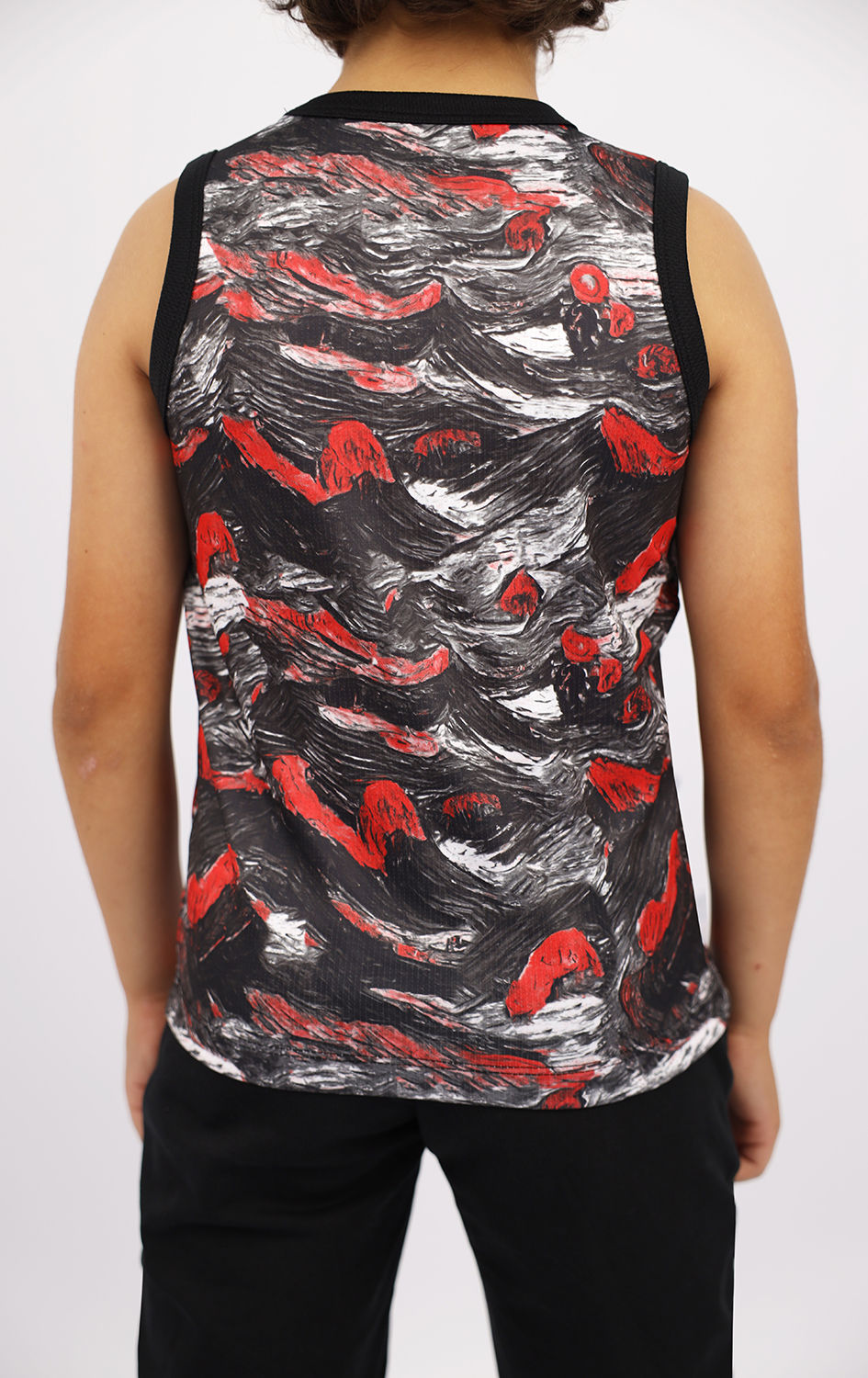 Boy's Printed Red Tank Top-Atum -9118617