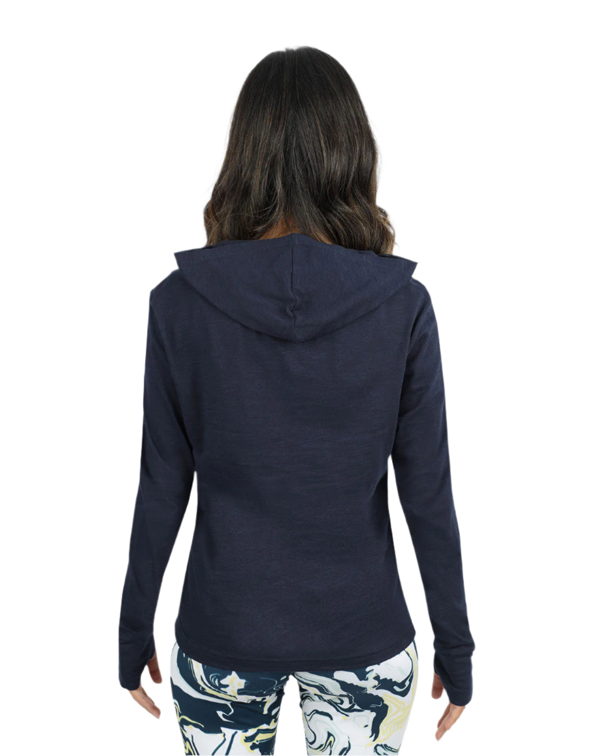 Women's Hooded Navy T-Shirt-Atum -60144659