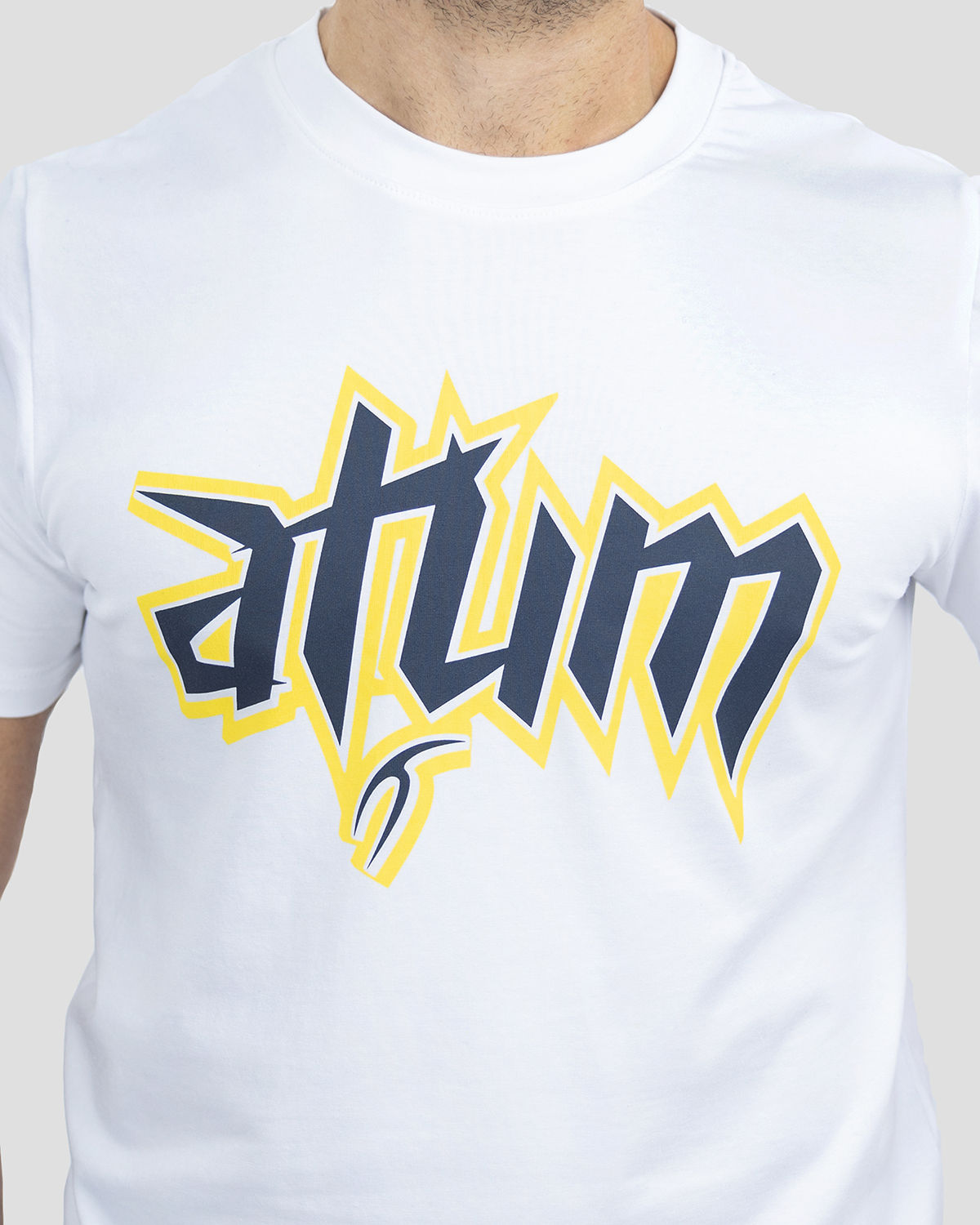 Men's Graphic Logo White T-Shirt-Atum -31253535