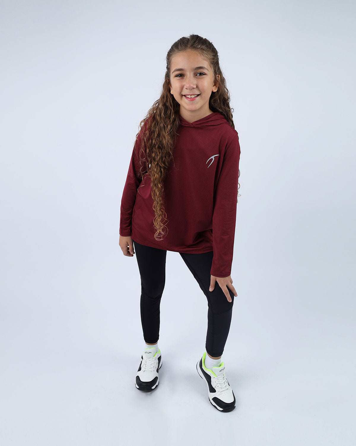 Vivid Long-Sleeve Burgundy Hoodie-Atum -97307977