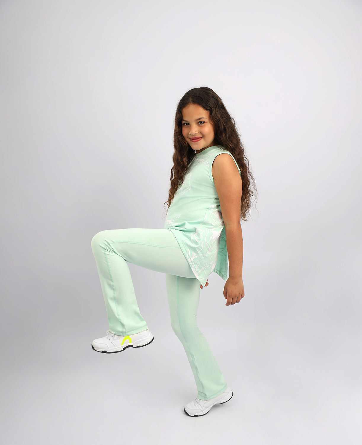 Girl's Wide Leg Mint Leggings-Atum -95742413