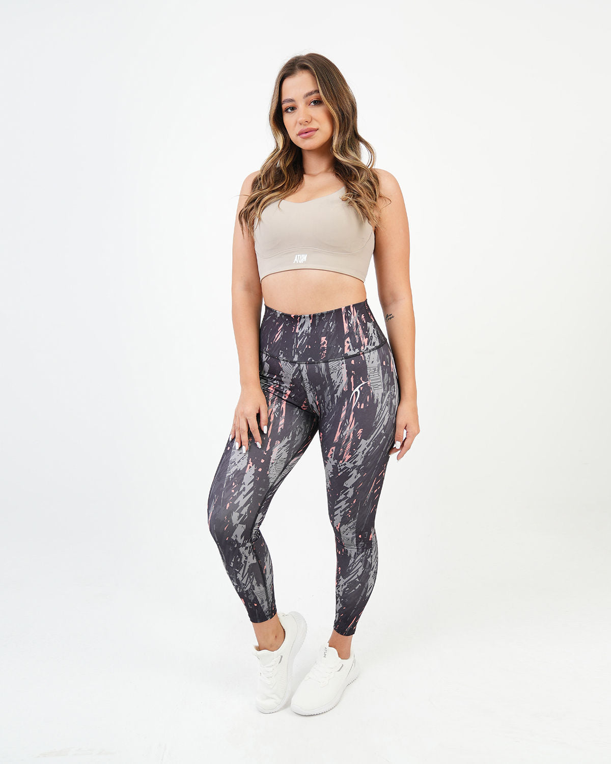 Marble Printed Gray Leggings-Atum -29428922