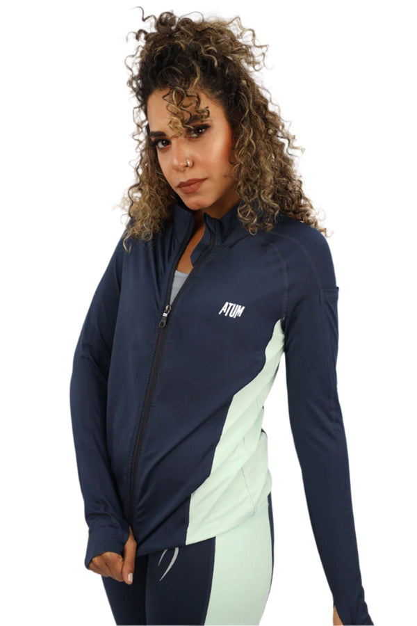 Long Sleeves Navy Jacket-Atum -33498934