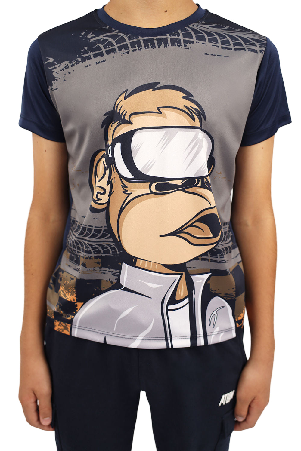 Monkey Graphic Boy's Navy T-Shirt