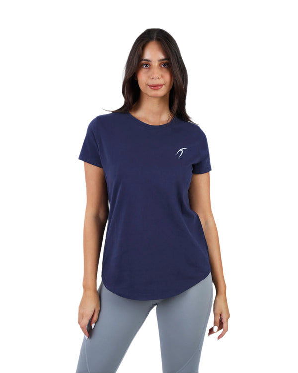 Basic Short Sleeves Navy T-Shirt-Atum -8024905