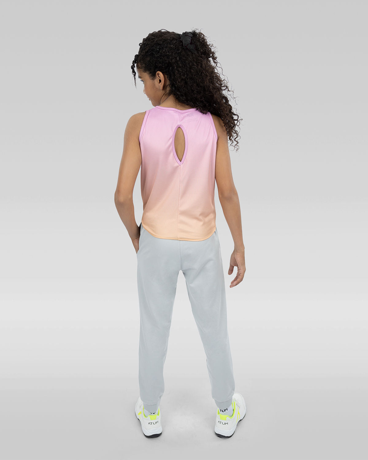 Girls Plain Rose Tank Top-Atum -35564714