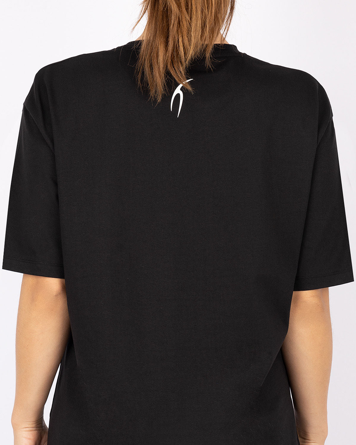 Oversize Printed Women's Black T-Shirt-Atum -11022824