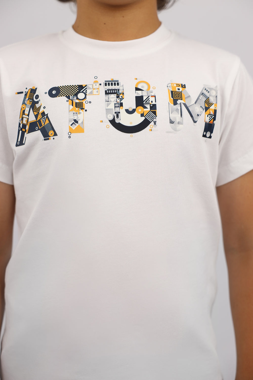 Boy's Short Sleeves Basic White T-shirt-Atum -83065955