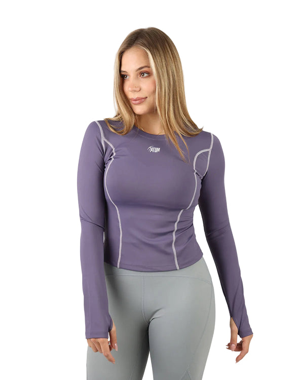 Streamline Long Slevess Women's Violet Top-Atum -29219960